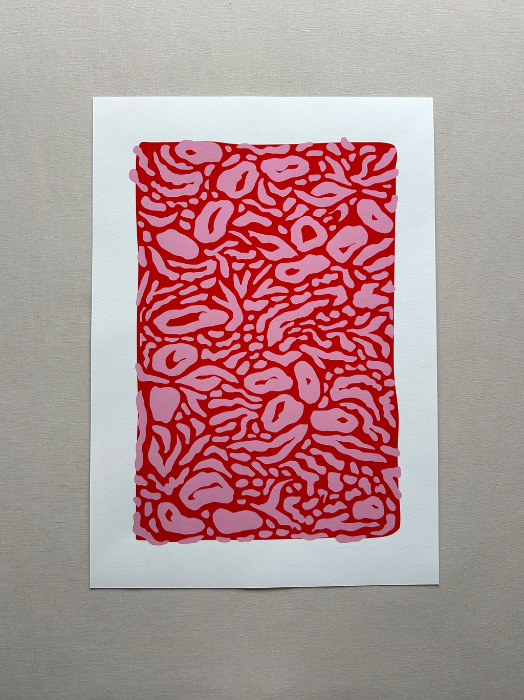 Seaweed Pink and Red Print