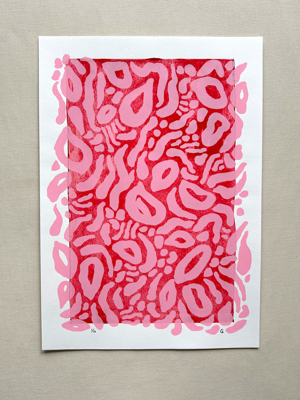 Limited Edition Screen Print - Red & Pink