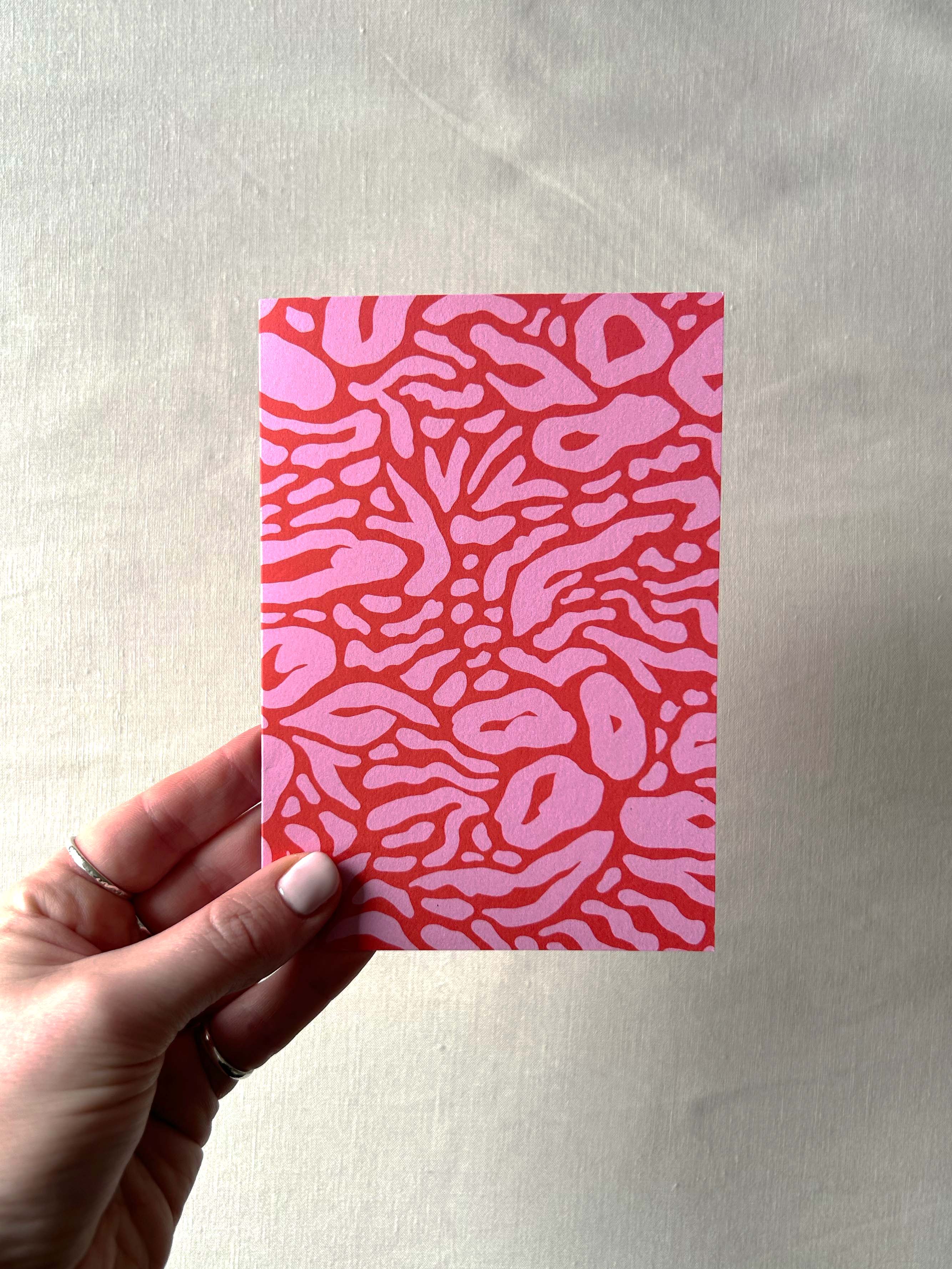 Pink and Red Pattern Greeting Card